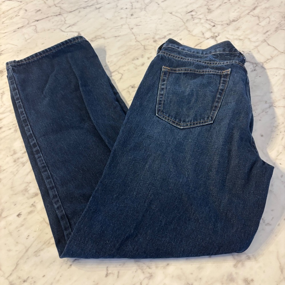 Old Navy Mens Loose Fit Straight Leg Dark Wash Blue Denim Jeans‎ 34x32